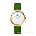 Elegant Lady Quartz Watch With Leather Strap